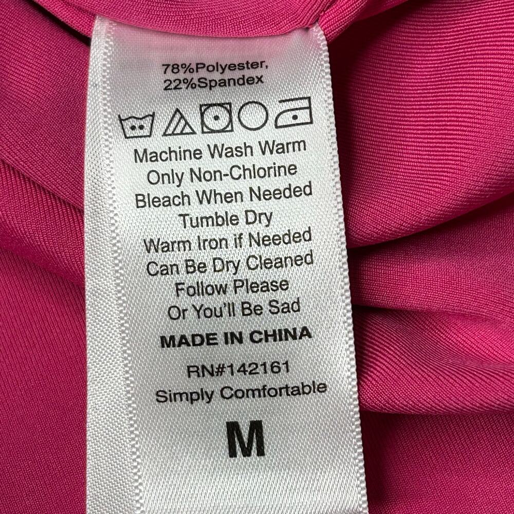 NEW LuLaRoe Tank Top Women Med Bright Pink Scuba Fabric "Jules" Athleisure - Picture 4 of 7